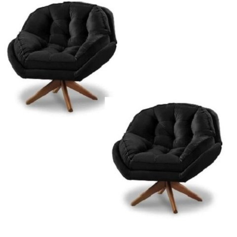 Kit 2 Poltrona Decorativa Estofada Base Giratória Califórnia