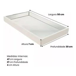 Bandeja Espelada Decorativa Salar Cozinha Cantinho do Café Espelhada 50cm por 30cm - 2