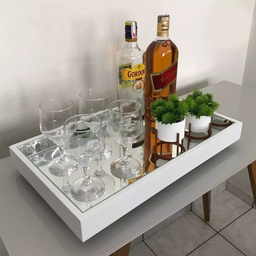 Bandeja Espelada Decorativa Salar Cozinha Cantinho do Café Espelhada 50cm por 30cm - 8