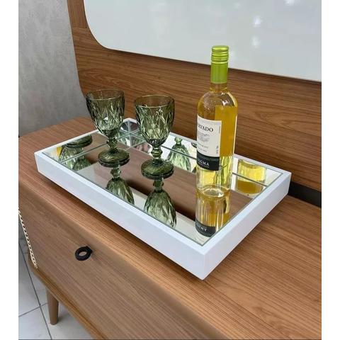 Bandeja Espelada Decorativa Salar Cozinha Cantinho do Café Espelhada 50cm por 30cm