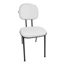 Ver imagem 1 de Cadeira para Escritório Fixa Secretaria Pé Palito Courvin Sintetico Branca Recepção Igrejas Clinicas