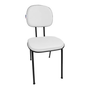 Cadeira para Escritório Fixa Secretaria Pé Palito Courvin Sintetico Branca Recepção Igrejas Clinicas