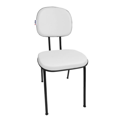 Cadeira para Escritório Fixa Secretaria Pé Palito Courvin Sintetico Branca Recepção Igrejas Clinicas