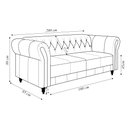 Ver imagem 4 de Sofá Living Sala de Estar Stanford Chesterfield 2 Lugares 200cm Pés de Madeira Couro Mel Manchado G5
