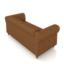 Ver imagem 7 de Sofá Living Sala de Estar Stanford Chesterfield 2 Lugares 200cm Pés de Madeira Couro Mel Manchado G5