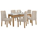 Ver imagem 2 de Conjunto Mesa Aries Com Tampo 6 Cadeiras Rinzai Astrid Móveis Lopas