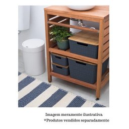 Caixa Organizadora com Tampa de Bambu - 12L - Cinza - Oikos - 10