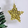 Estrela Dourada Para Árvore De Natal 13x12x2cm Penduricalho - 2