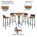 Ver imagem 3 de Conjunto De Mesa Bistrô Com 4 Banquetas Cancún Madmelos Preto / Carvalho
