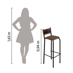 Conjunto De Mesa Bistrô Com 4 Banquetas Cancún Madmelos Preto / Carvalho - 10