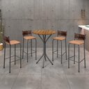 Ver imagem 2 de Conjunto De Mesa Bistrô Com 4 Banquetas Cancún Madmelos Preto / Carvalho