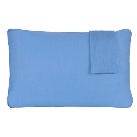 Kit 2 Fronhas Lisa 50cm X 70cm Malha 100% Algodão Azul - Panosul
