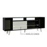 Rack para TV até 65 Polegadas Madesa Cancun com Pés Preto/Branco 7709 Cor:Preto/Branco - 5