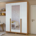 Ver imagem 1 de Guarda Roupa Solteiro com Espelho 4 Portas 2 Gavetas Alonzo Móveis Lopas