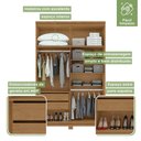 Ver imagem 6 de Guarda Roupa Solteiro com Espelho 4 Portas 2 Gavetas Alonzo Móveis Lopas