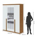Ver imagem 3 de Guarda Roupa Solteiro com Espelho 4 Portas 2 Gavetas Alonzo Móveis Lopas