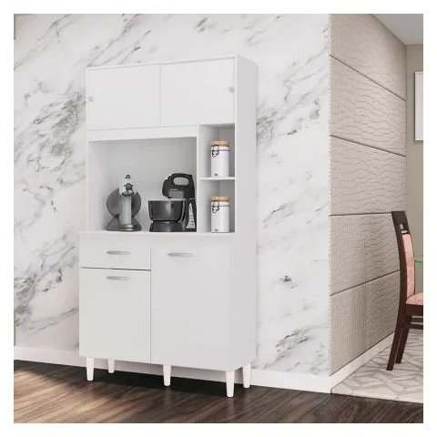 Armário de Cozinha Branco 90cm - Duda