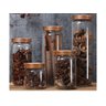 Pote Hermético Vidro Tampa Bambu Para Mantimentos 660ml:Incolor - 6
