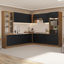 Ver imagem 1 de Armário de Cozinha Completa 549cm Rustic/preto Agata Madesa 01 Rustic/preto