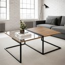 Ver imagem 6 de Mesa de Centro para Sala Madeira e Metal Estilo Industrial Aurora - Édecasamóveis
