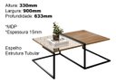 Ver imagem 4 de Mesa de Centro para Sala Madeira e Metal Estilo Industrial Aurora - Édecasamóveis
