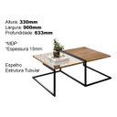 Ver imagem 3 de Mesa de Centro para Sala Madeira e Metal Estilo Industrial Aurora - Édecasamóveis
