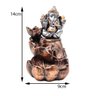 Incensário Cascata Ganesha Flor Dourado e Prata 14cm - 4