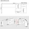 Escrivaninha Mesa Computador Reta ou em L 2 Gavetas Top Nt2060 Notável Branca 75x200x45 - 7