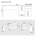Ver mais imagens de Mesa de Escritório com Tampo Giratório e 2 Gavetas Branca - Notável Móveis