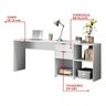 Escrivaninha Mesa Computador Reta ou em L 2 Gavetas Top Nt2060 Notável Branca 75x200x45 - 6