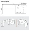 Ver imagem 7 de Escrivaninha Mesa Computador Reta ou em L 2 Gavetas Top Nt2060 Notável Branca 75x200x45