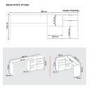 Ver imagem 7 de Escrivaninha Mesa Computador Reta ou em L 2 Gavetas Top Nt2060 Notável Branca 75x200x45