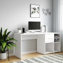 Ver imagem 2 de Escrivaninha Mesa Computador Reta ou em L 2 Gavetas Top Nt2060 Notável Branca 75x200x45