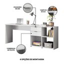 Ver imagem 6 de Escrivaninha Mesa Computador Reta ou em L 2 Gavetas Top Nt2060 Notável Branca 75x200x45