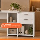 Ver imagem 7 de Mesa de Escritório com Tampo Giratório e 2 Gavetas Branca - Notável Móveis