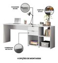 Ver imagem 6 de Mesa de Escritório com Tampo Giratório e 2 Gavetas Branca - Notável Móveis
