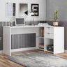 Escrivaninha Mesa Computador Reta ou em L 2 Gavetas Top Nt2060 Notável Branca 75x200x45 - 2