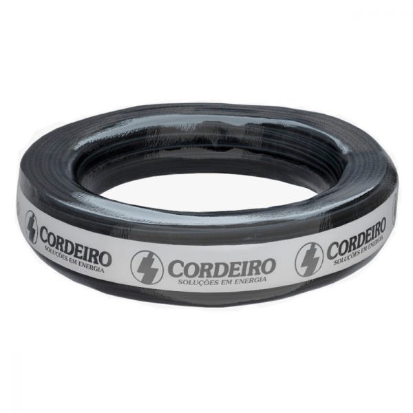Cabo de Cobre Cordeiro 4x2,5mm 1KV 100 Metros Preto - 1