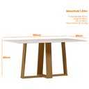 Ver imagem 2 de Mesa de Jantar Rubi 160x90 Cm com Vidro Ype Damasco Off White – New Ceval