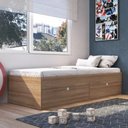 Ver imagem 1 de Quarto Juvenil Com Cama 80 E Mesa De Cabeceira Tokio Art in Móveis Montana