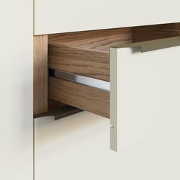 Balcão Cozinha Modular 100% MDF Édez Uno, 1 Porta e 3 Gavetas, Off White e Louro Freijó - 7