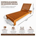Ver imagem 3 de Conjunto 2 Espreguiçadeiras Primavera Madeira Maciça Rustica Yescasa Stain Marrom/Amadeirado
