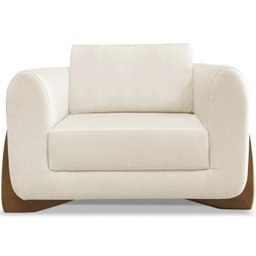 Poltrona Jolie 1 Lugar Pes Boomerang Linho Natural Ezz - 3