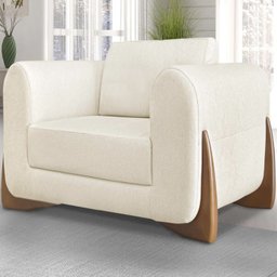 Poltrona Jolie 1 Lugar Pes Boomerang Linho Natural Ezz - 2