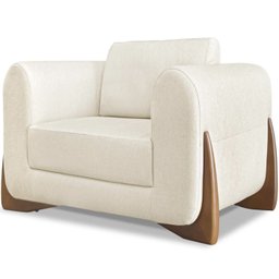 Poltrona Jolie 1 Lugar Pes Boomerang Linho Natural Ezz - 1