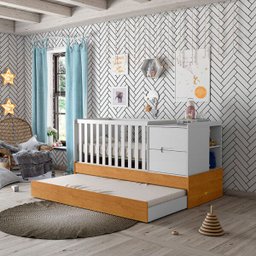 Berço Americano Formare Matic Cor Branco Soft/Freijó - 1