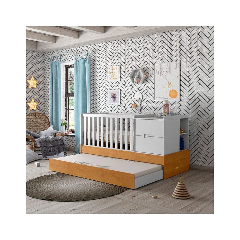 Berço Americano Formare Matic Cor Branco Soft/Freijó