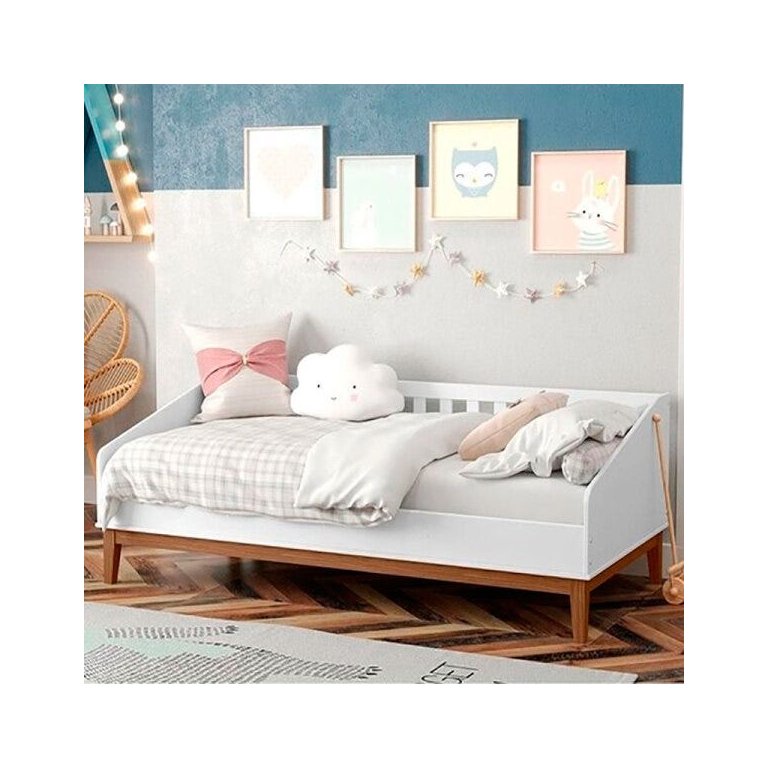 Cama Babá Nature Matic Cor Branco Soft/Eco Wood