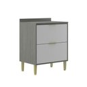Ver imagem 1 de Balcão de Cozinha 70 Cm Domus 2 Gavetas Silver/branco - Hecol Móveis