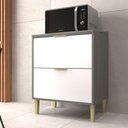 Ver imagem 3 de Balcão de Cozinha 70 Cm Domus 2 Gavetas Silver/branco - Hecol Móveis